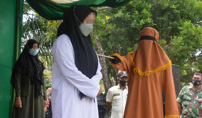 A married woman was flogged 100 times in Indonesia